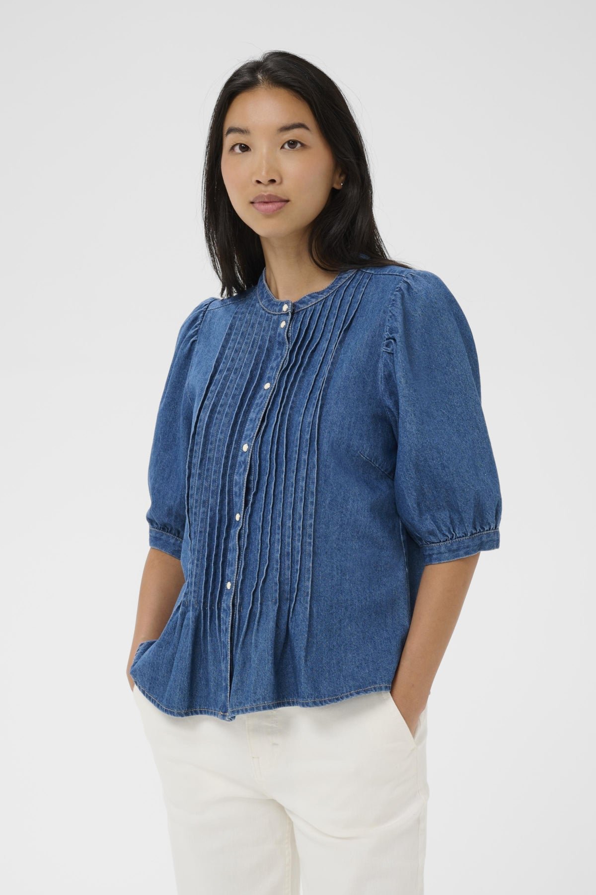 Part Two naisten pusero AlesiaPW SH, Medium Blue Denim