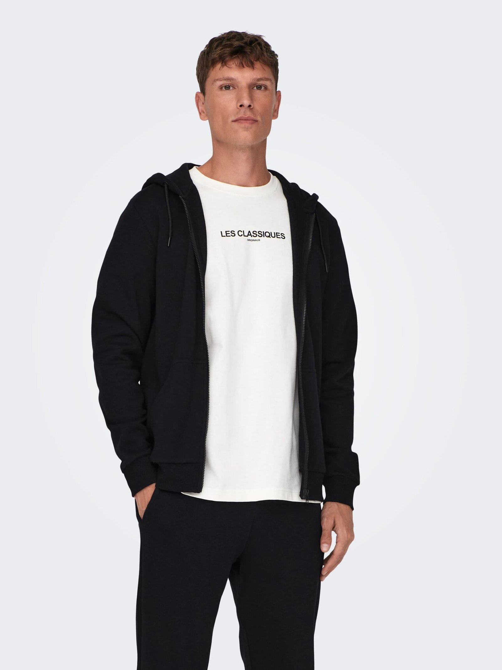Only and Sons, Miesten Huppari, Ceres Life Zip Nos, musta