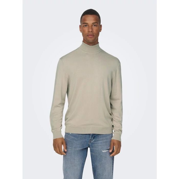 Only and Sons Miesten Pooloneule, Wyler Life Roll Neck Nos Valkoinen