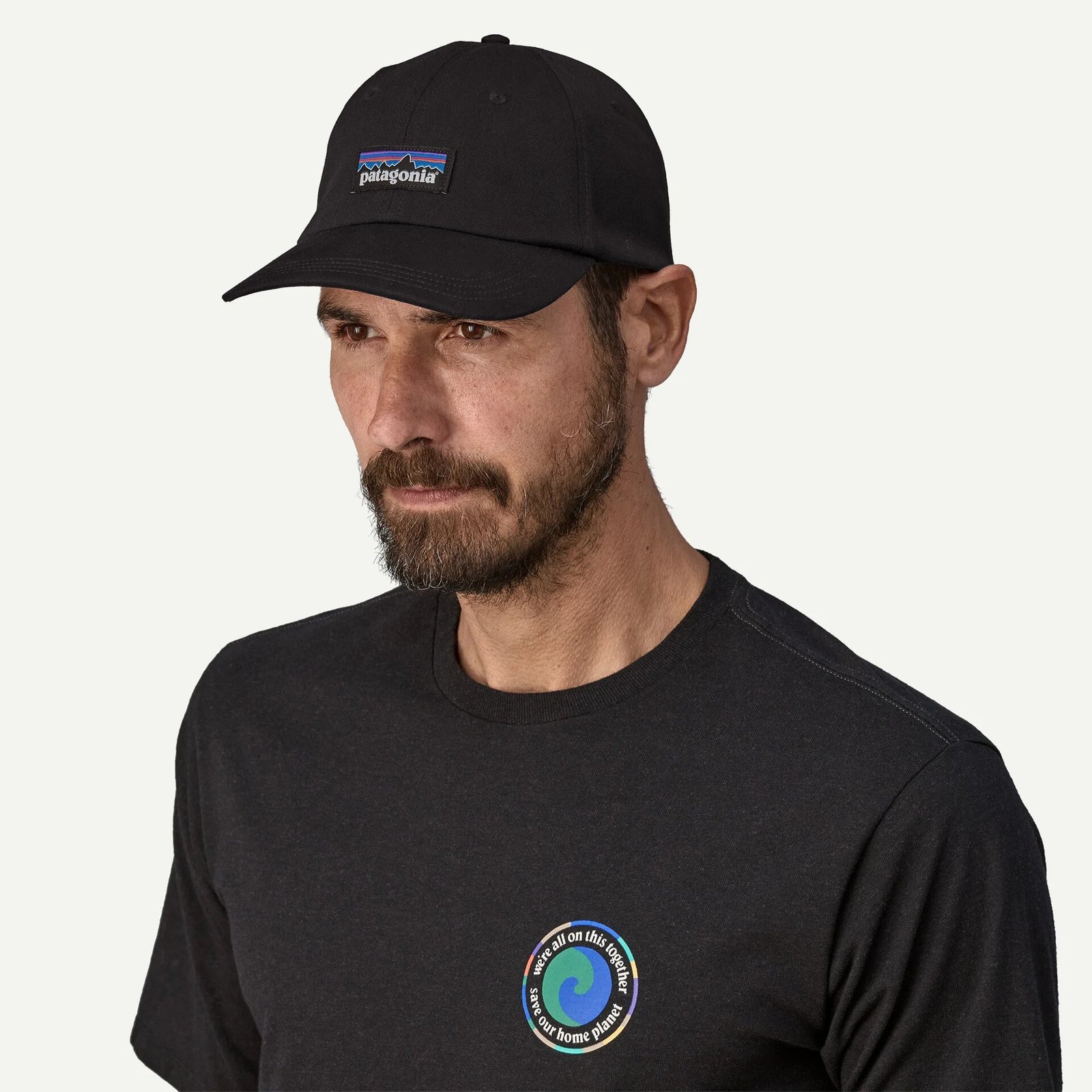 Patagonia lippis P-6 Label Trad Cap, musta