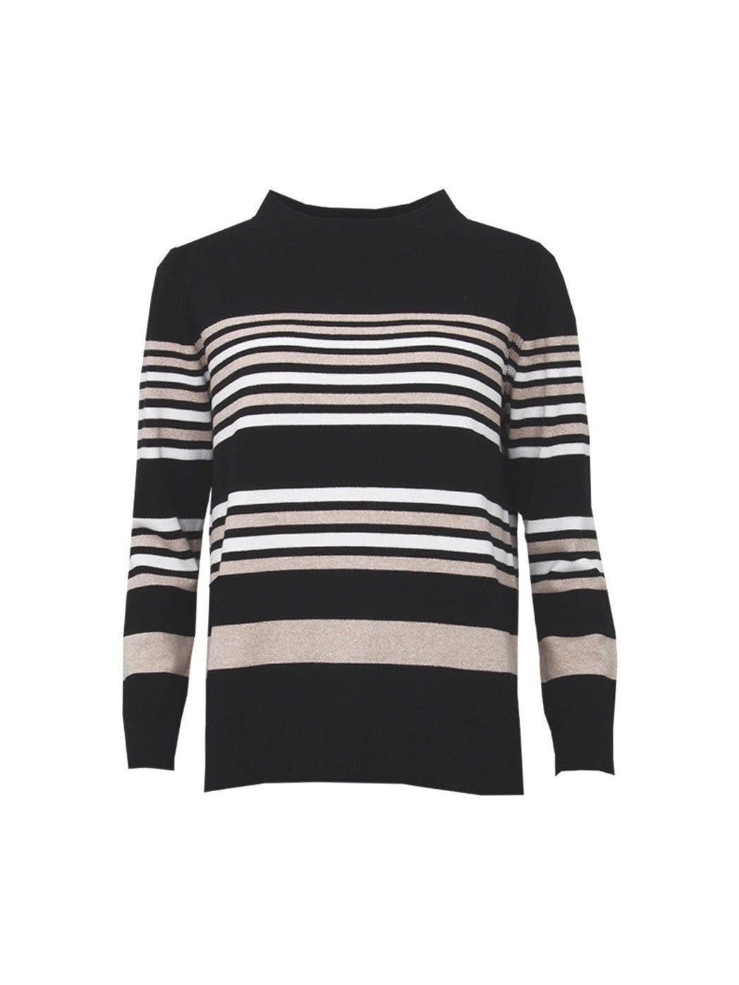 S.T.I naisten neulepusero MIRVA KNIT 64CM, raidallinen musta