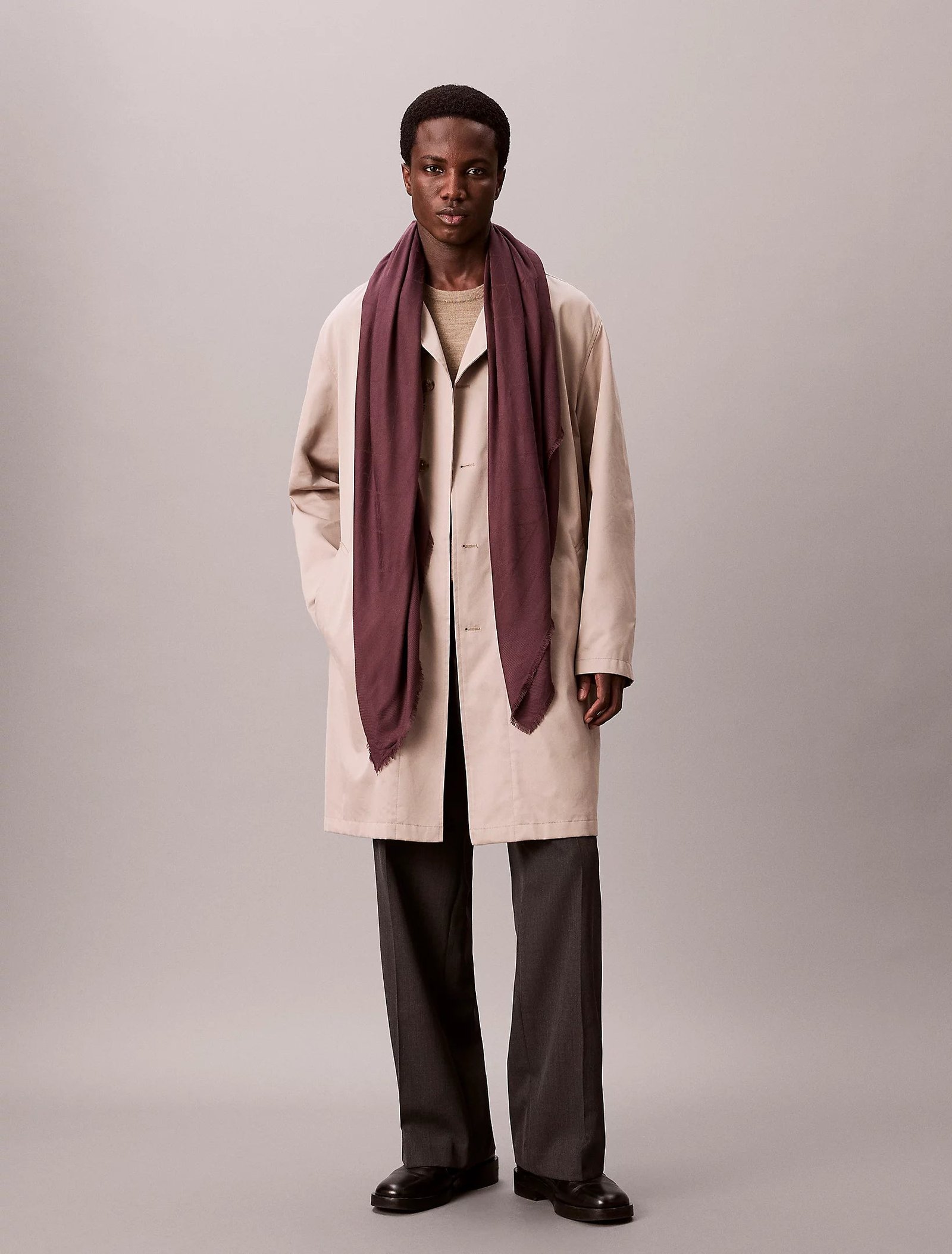 Calvin Klein Accessories huivi TONAL AOP MODAL LW SQUARE SCARF, viininpunainen