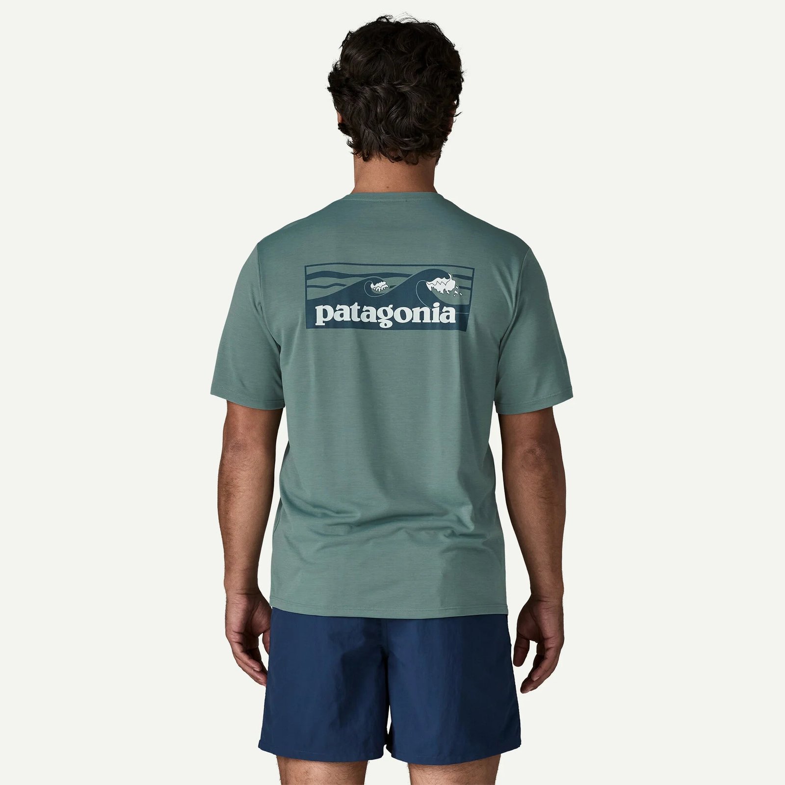 Patagonia miesten t-paita M's Cap Cool Daily Shirt - Boardshort Lo, sininen salvia