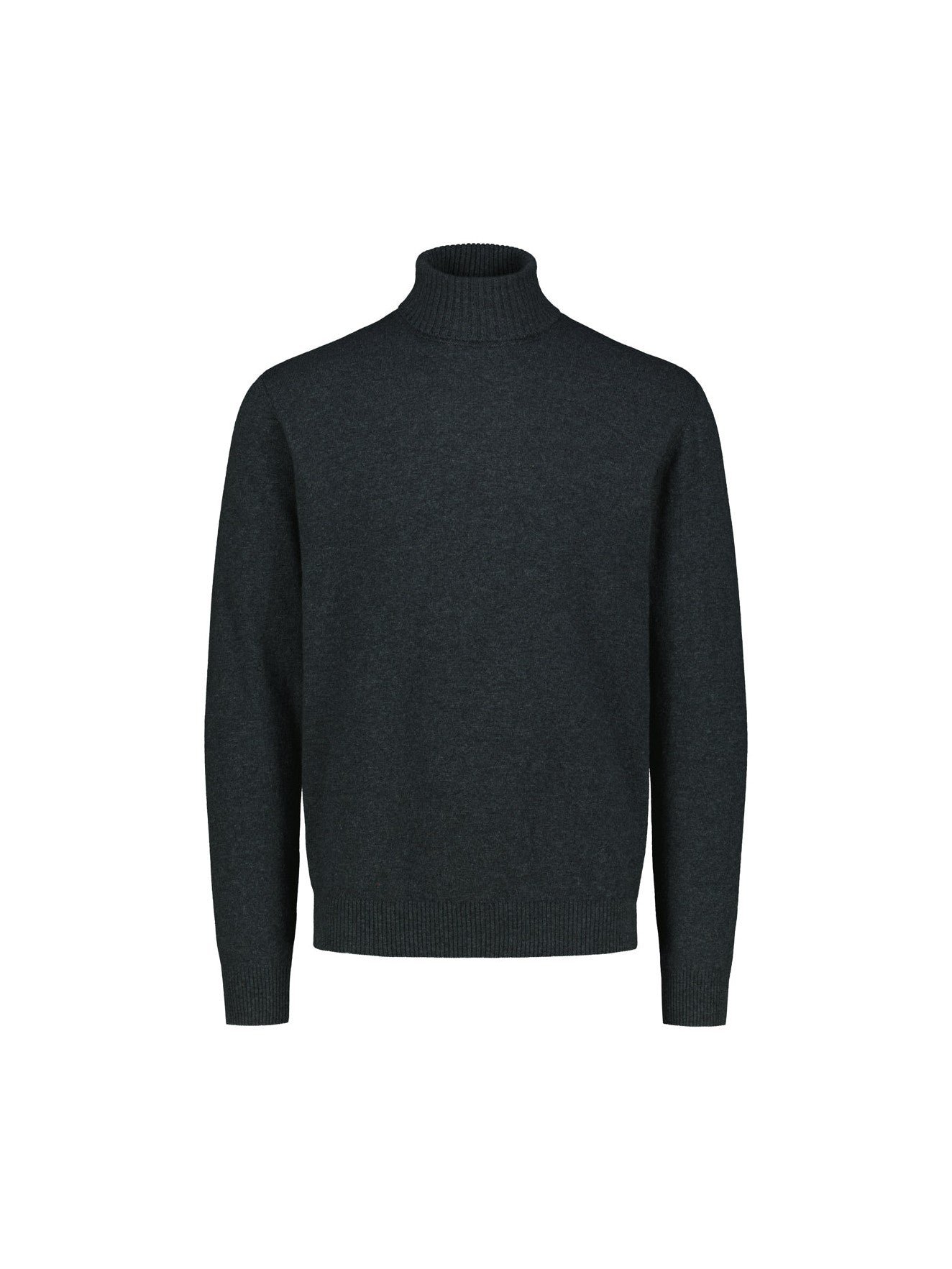 Sinnuu Miesten Neulepoolo ROLLNECK FINE MERINO WOOL MADE IN ITALY tummanharmaa