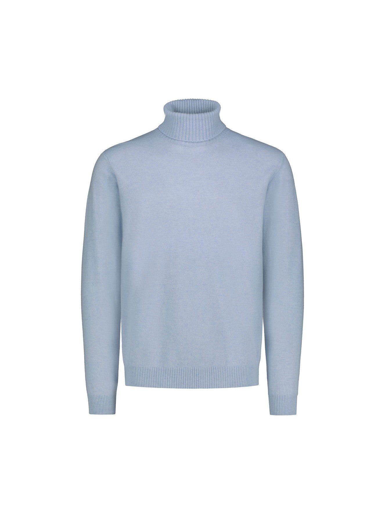 Sinnuu Miehet Pooloneule Rollneck Fine, Made in Italy vaaleansininen