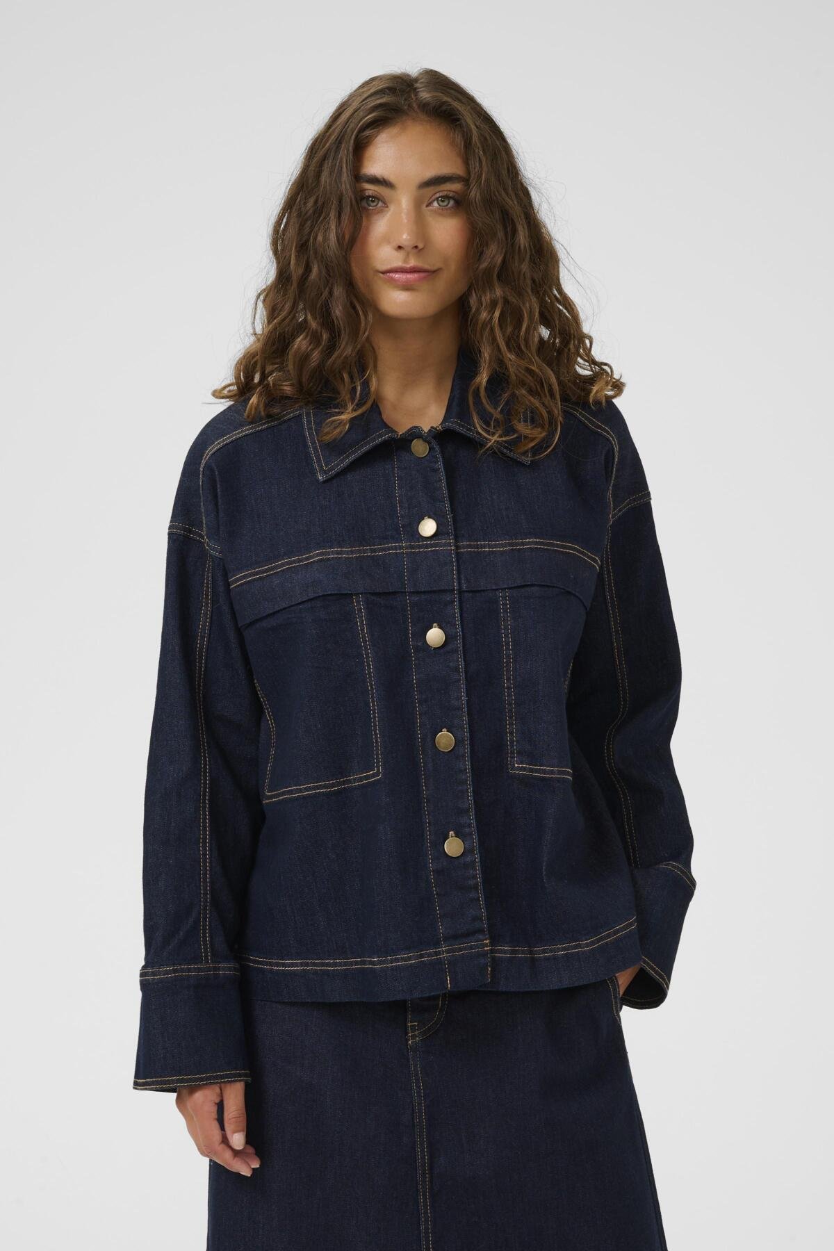 Culture naisten farkkutakki Cumoya Bobbie Jacket, Rinse Wash