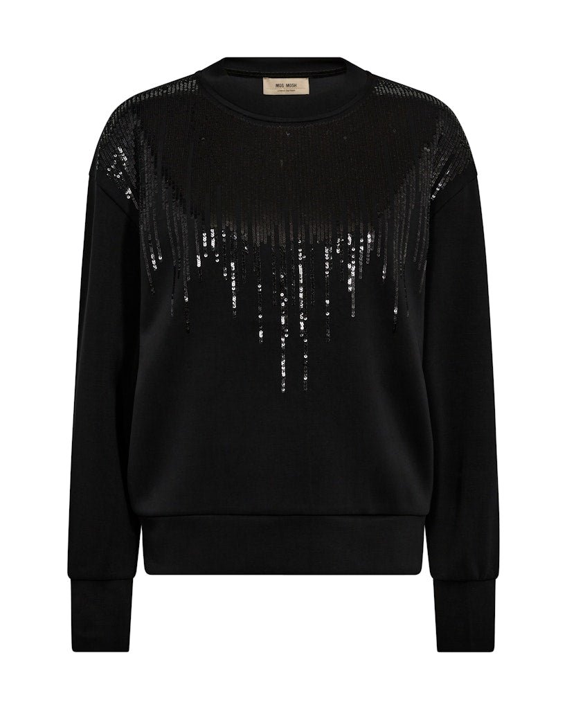 Mos Mosh MMNeve O-LS Glam Sweatshirt, Musta