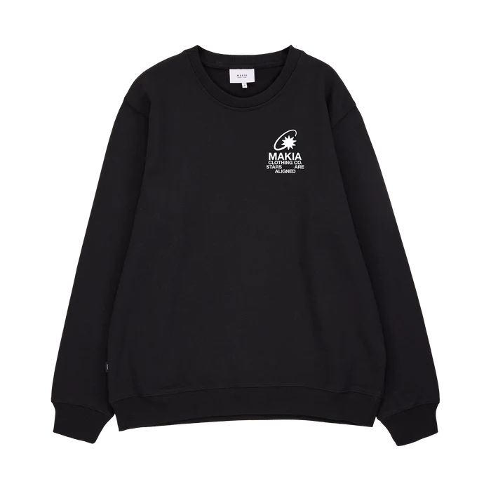 Makia miesten collegepaita K Cosmic Sweatshirt, musta