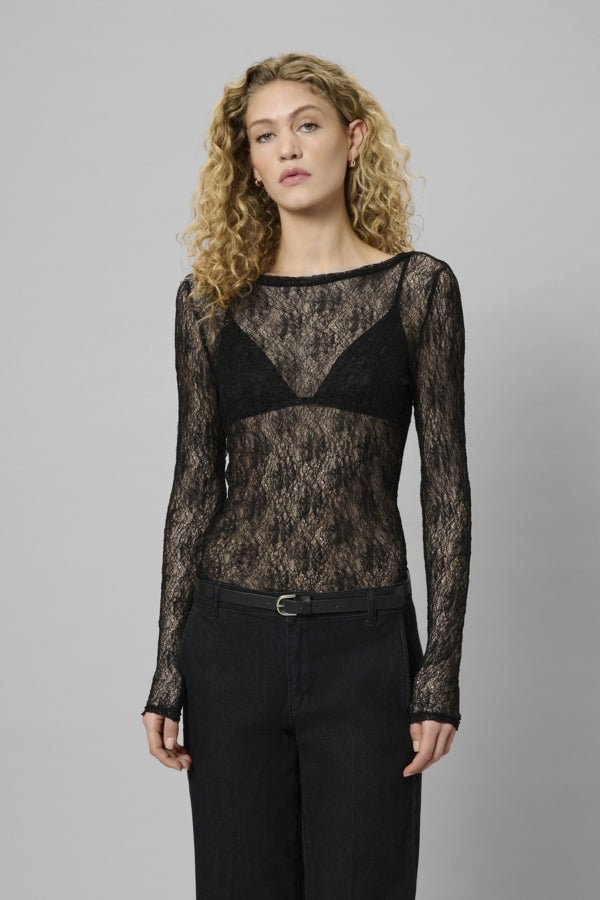 My Essential Wardrobe naisten pusero RITA BOATNECK LS BLOUSE, musta