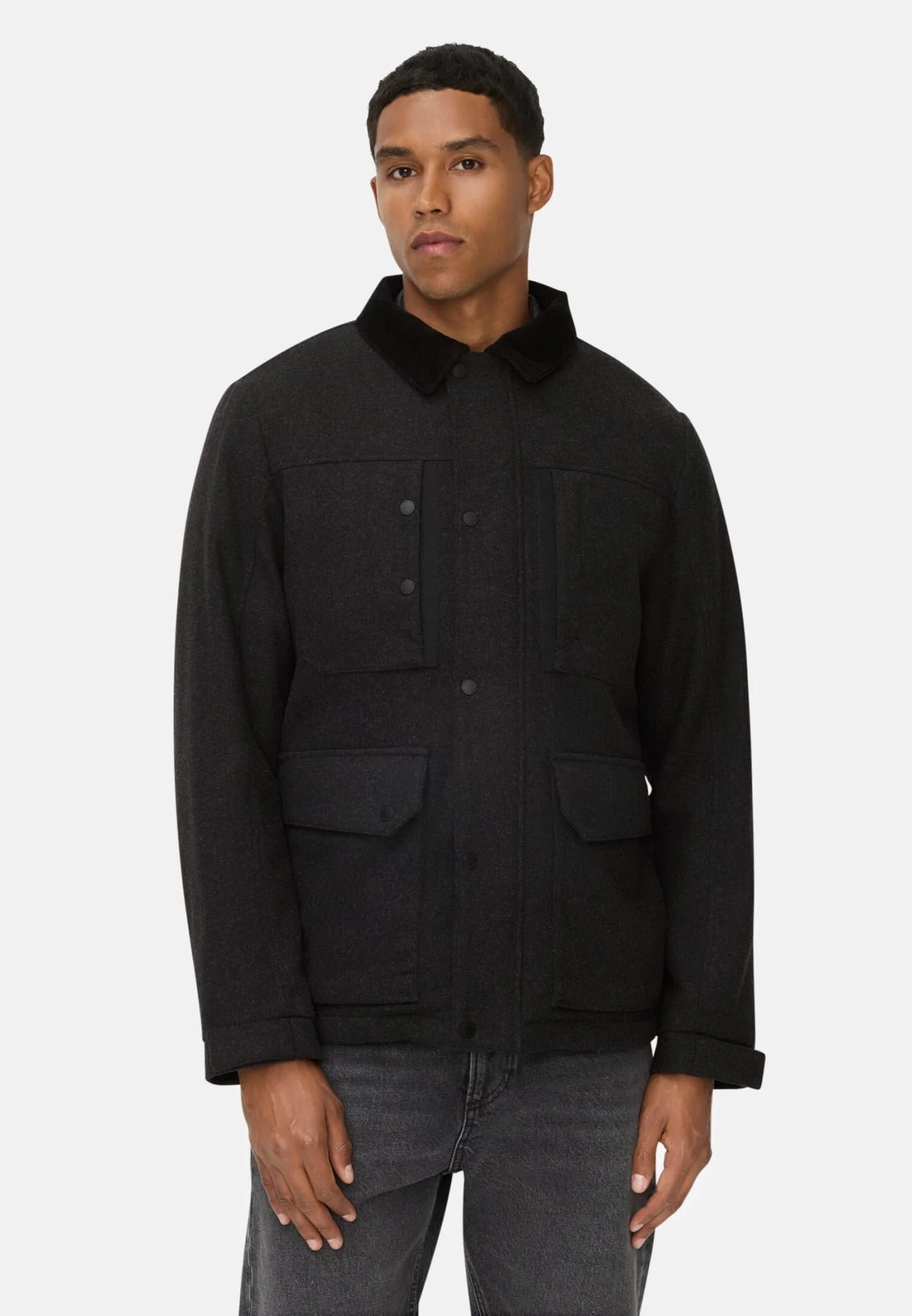 Camel Active villakangastakki Wool Jacket, tummanharmaa