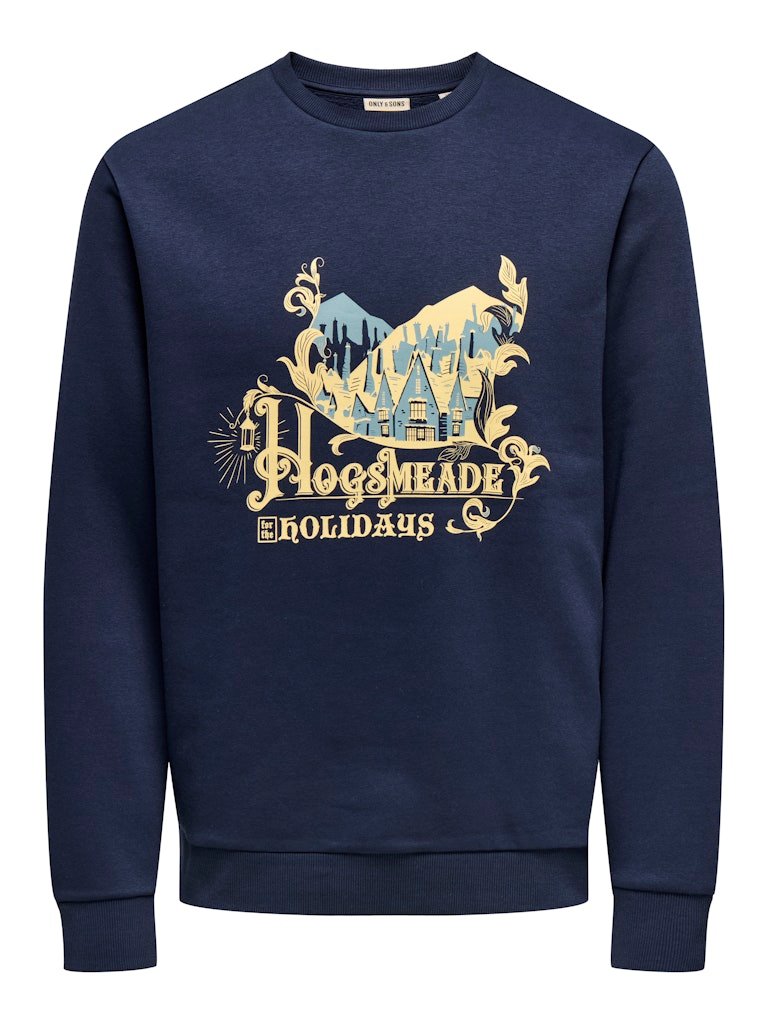 Only and Sons Xmas Reg Crew HP, Navy Blazer
