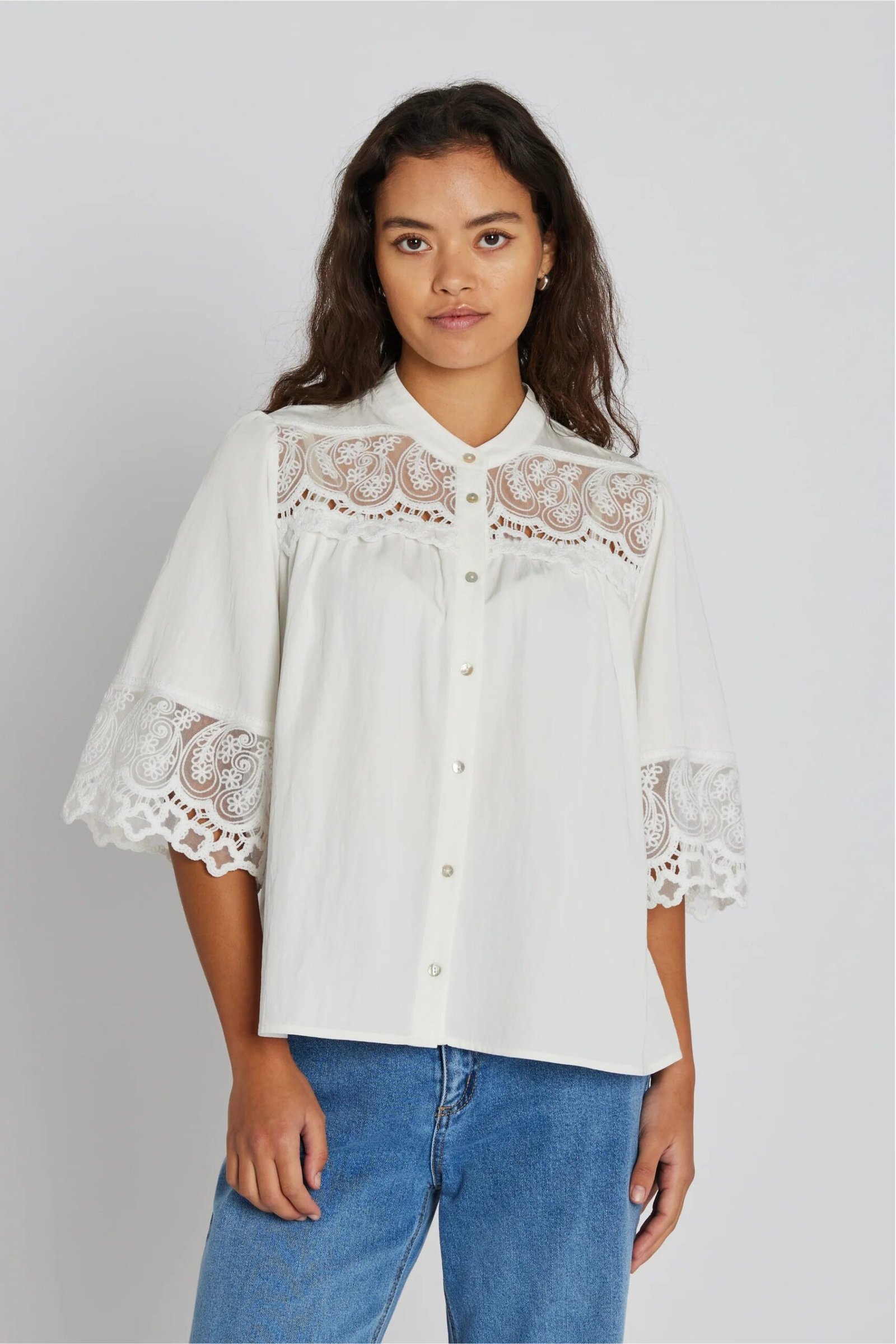 Philosophy Blues Original naisten pusero Micaela Blouse, valkoinen