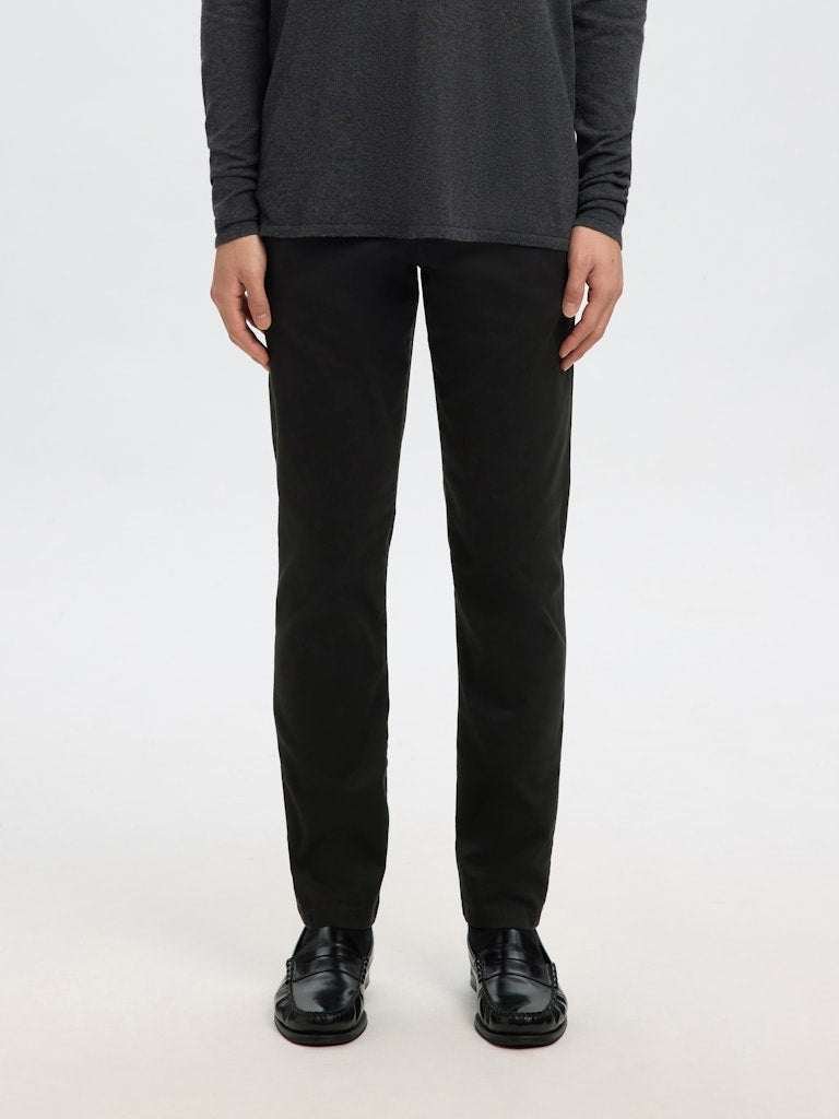 Selected miesten housut New Miles Flex Chino, musta