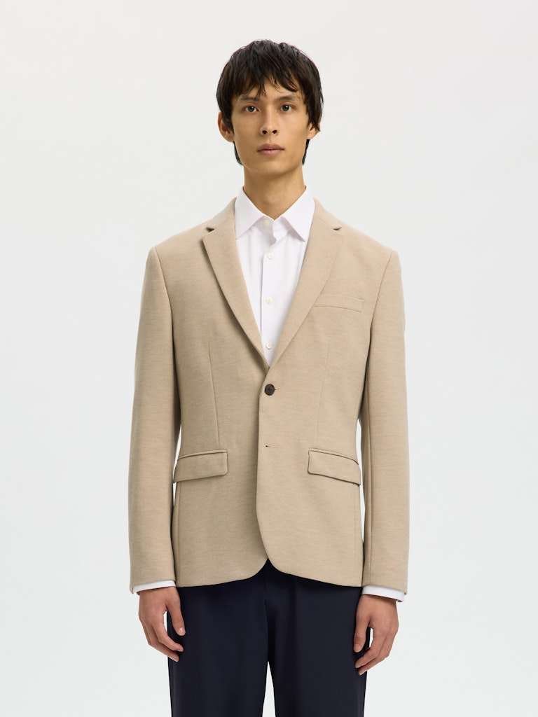 Selected miesten bleiseri SLIM-AITOR Jersey BLZ Flex, hiekka