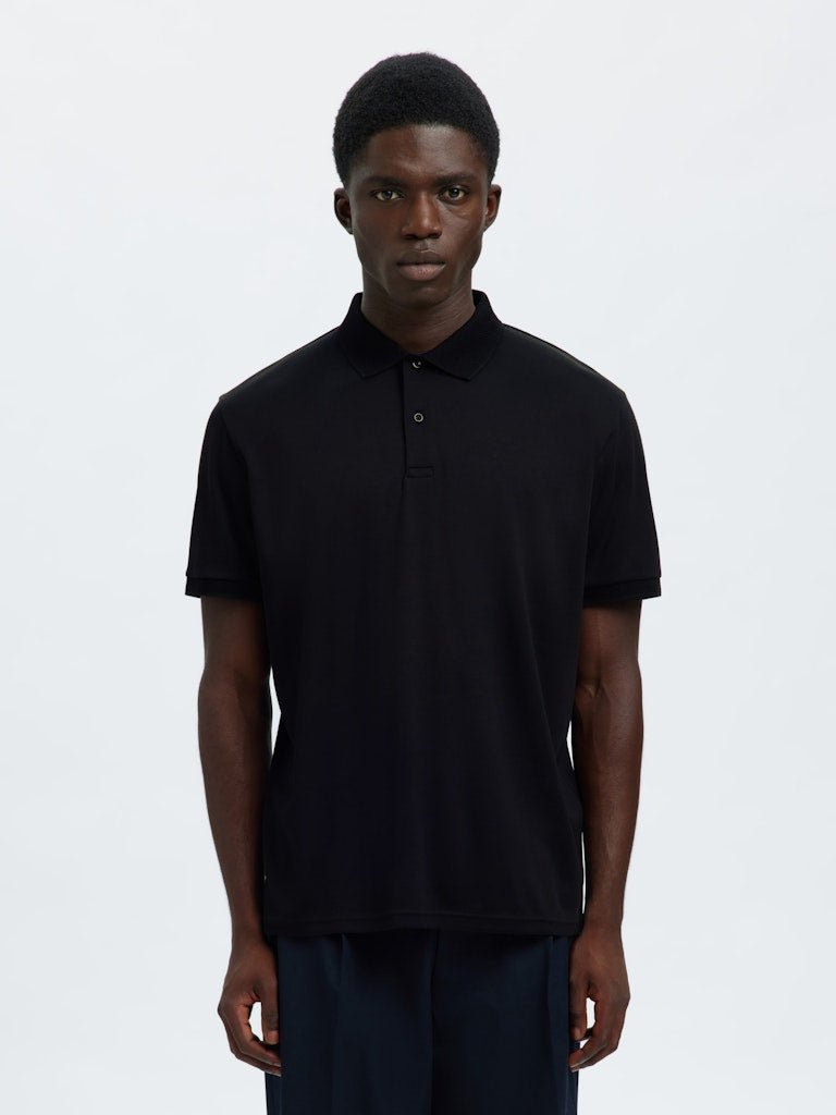 Selected miesten pikeepaita SLHFAVE Button SS Polo, musta