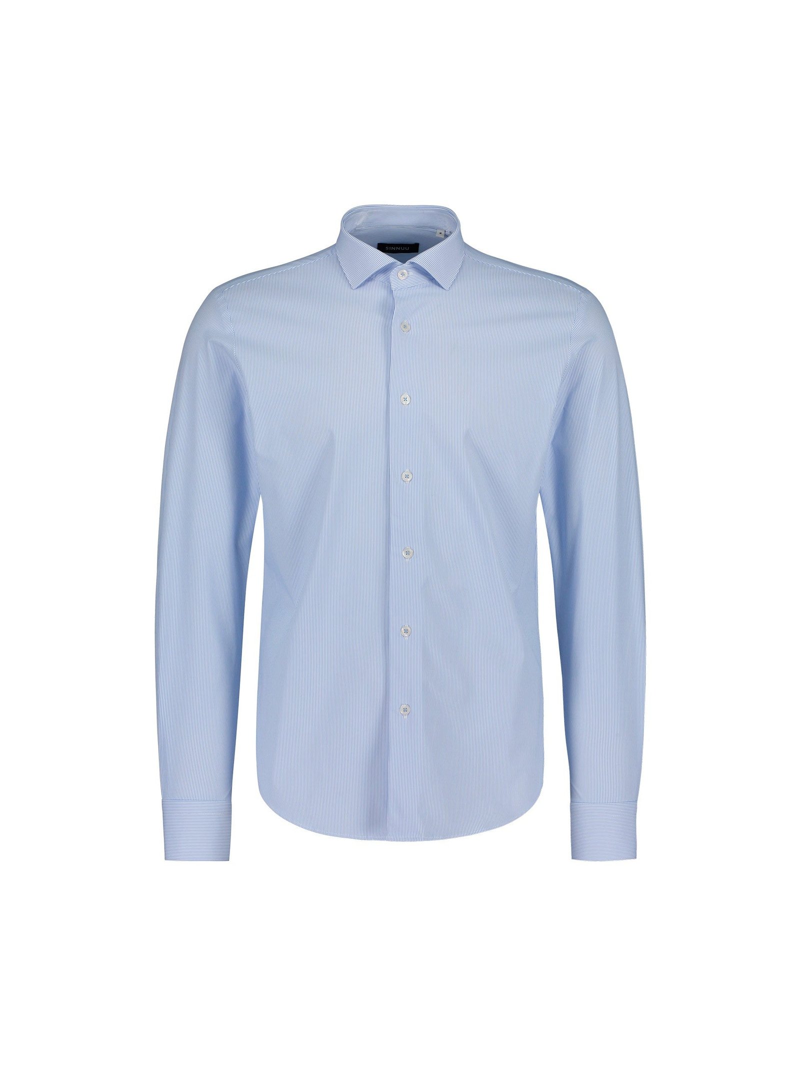 Sinnuu miesten kauluspaita Woven Technical Performance Shirt Stripe, raita vaaleansininen