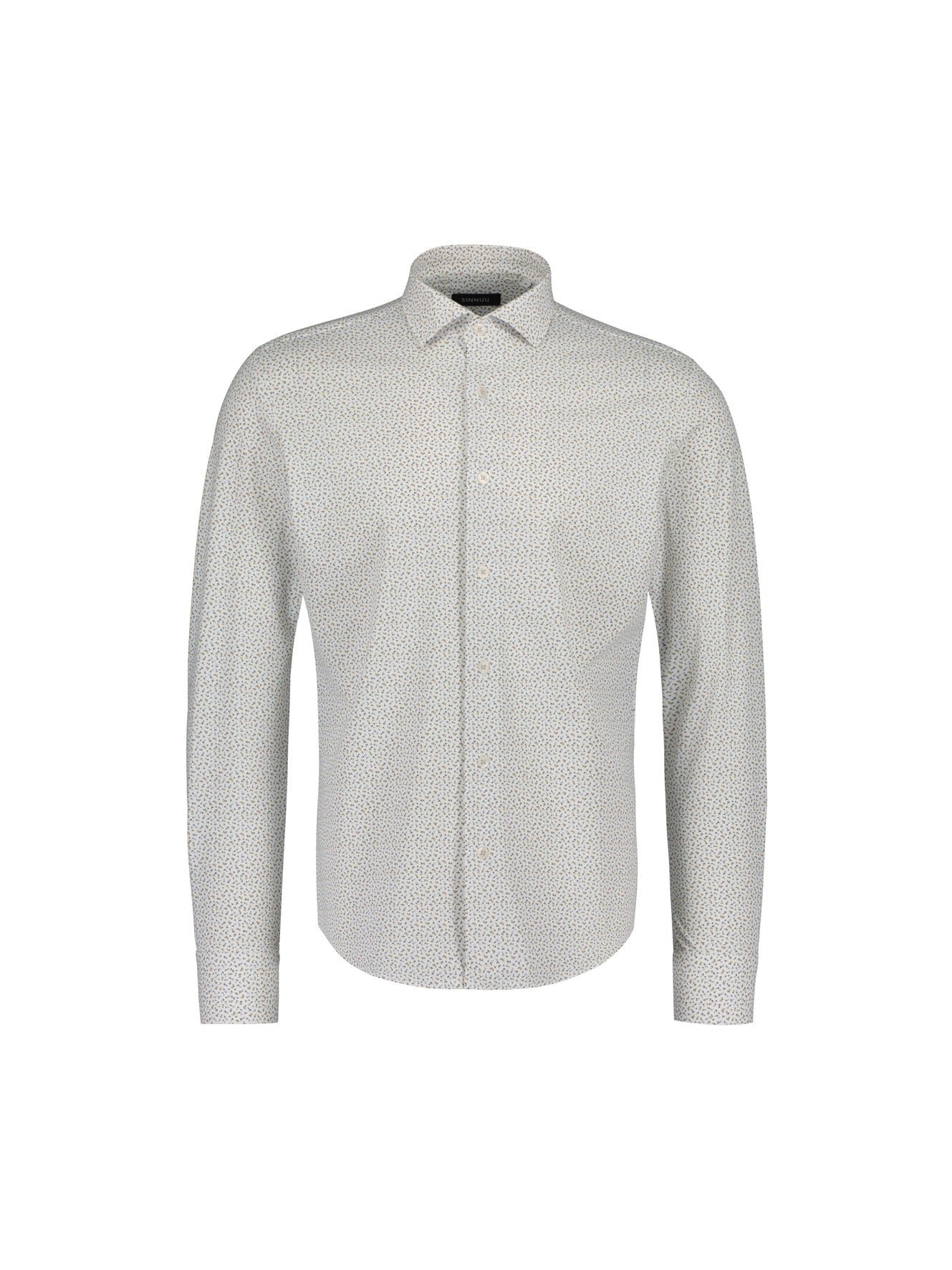Sinnuu miesten kauluspaita Technical Performance Shirt Flower, kuosillinen beige