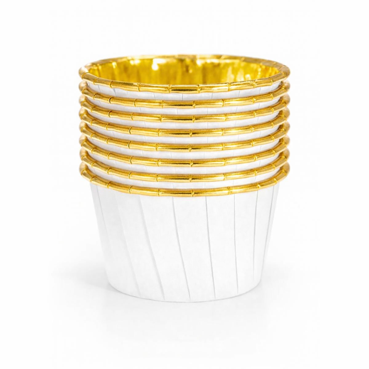 Minimuffinivuoat - Valkoinen kultareunalla, 50 kpl