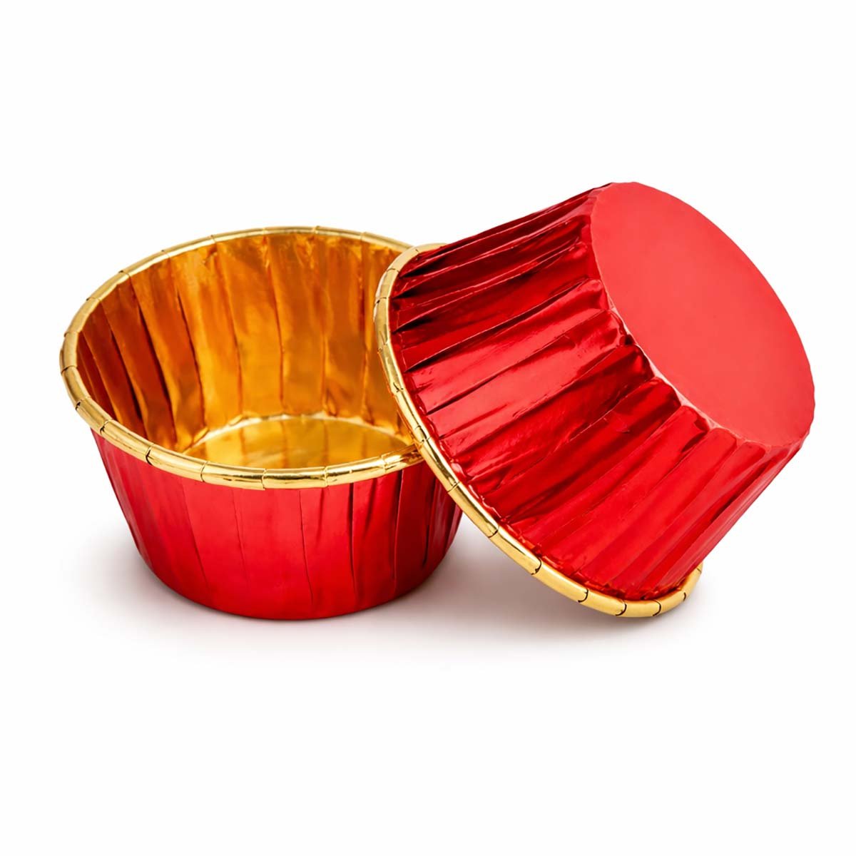 Minimuffinivuoat - Metallic Red kultareunalla, 50 kpl