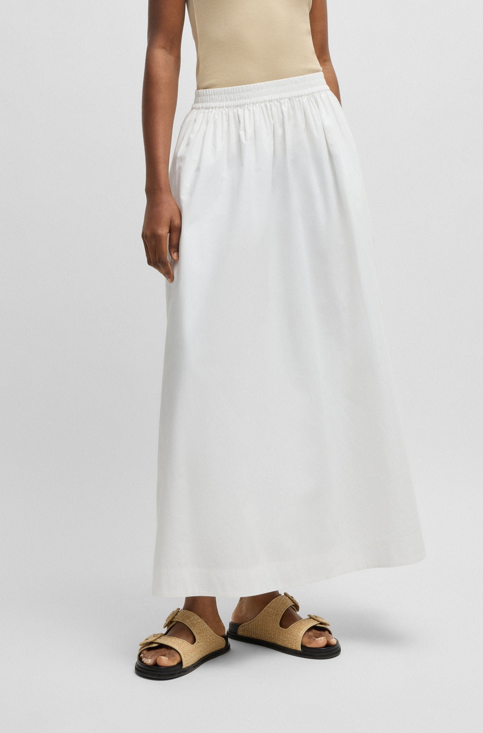 BOSS Orange naisten hame, VLONDIE SKIRT Valkoinen