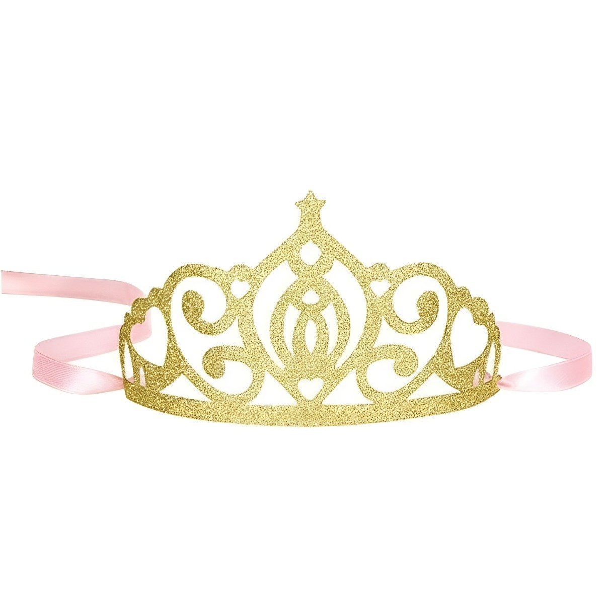 Lasten prinsessatiara, kultainen glitter, 5 kpl