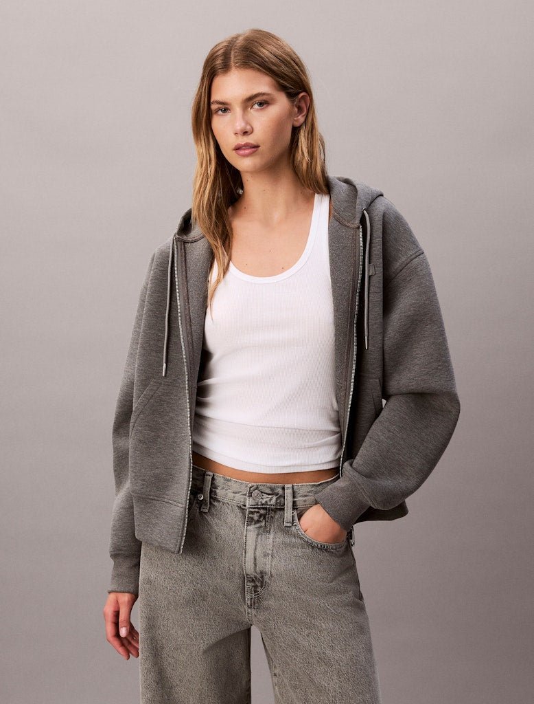 Calvin Klein Jeans naisten huppari, LS SCUBA HOODIE Vaaleanharmaa