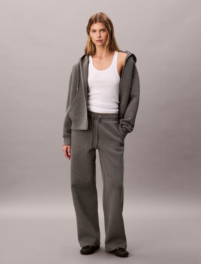 Calvin Klein Jeans naisten joggerit, SCUBA WIDE LEG PANT Vaaleanharmaa