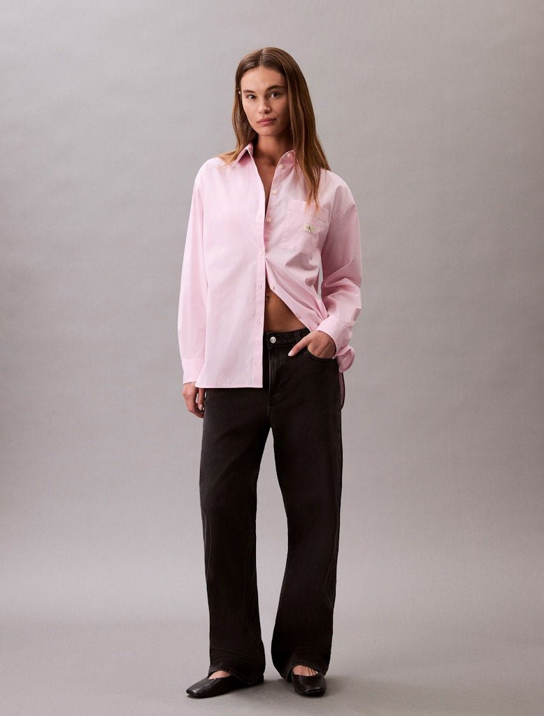 Calvin Klein Jeans naisten paitapusero, POPLIN RELAXED SHIRT Vaaleanpunainen