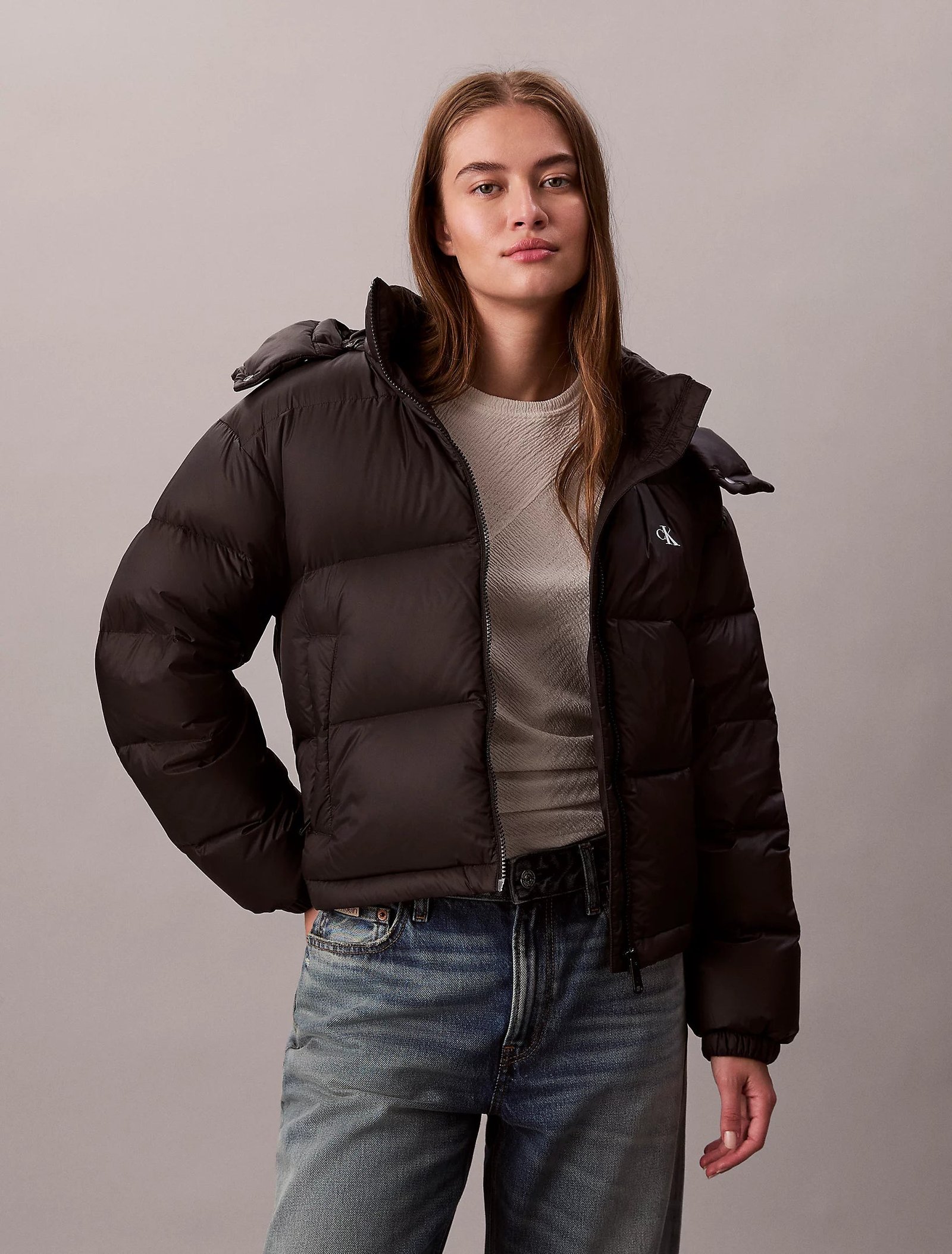 Calvin Klein Jeans naisten untuvatakki, ESSENTIAL MIDWEIGHT PUFFER JACKET Musta