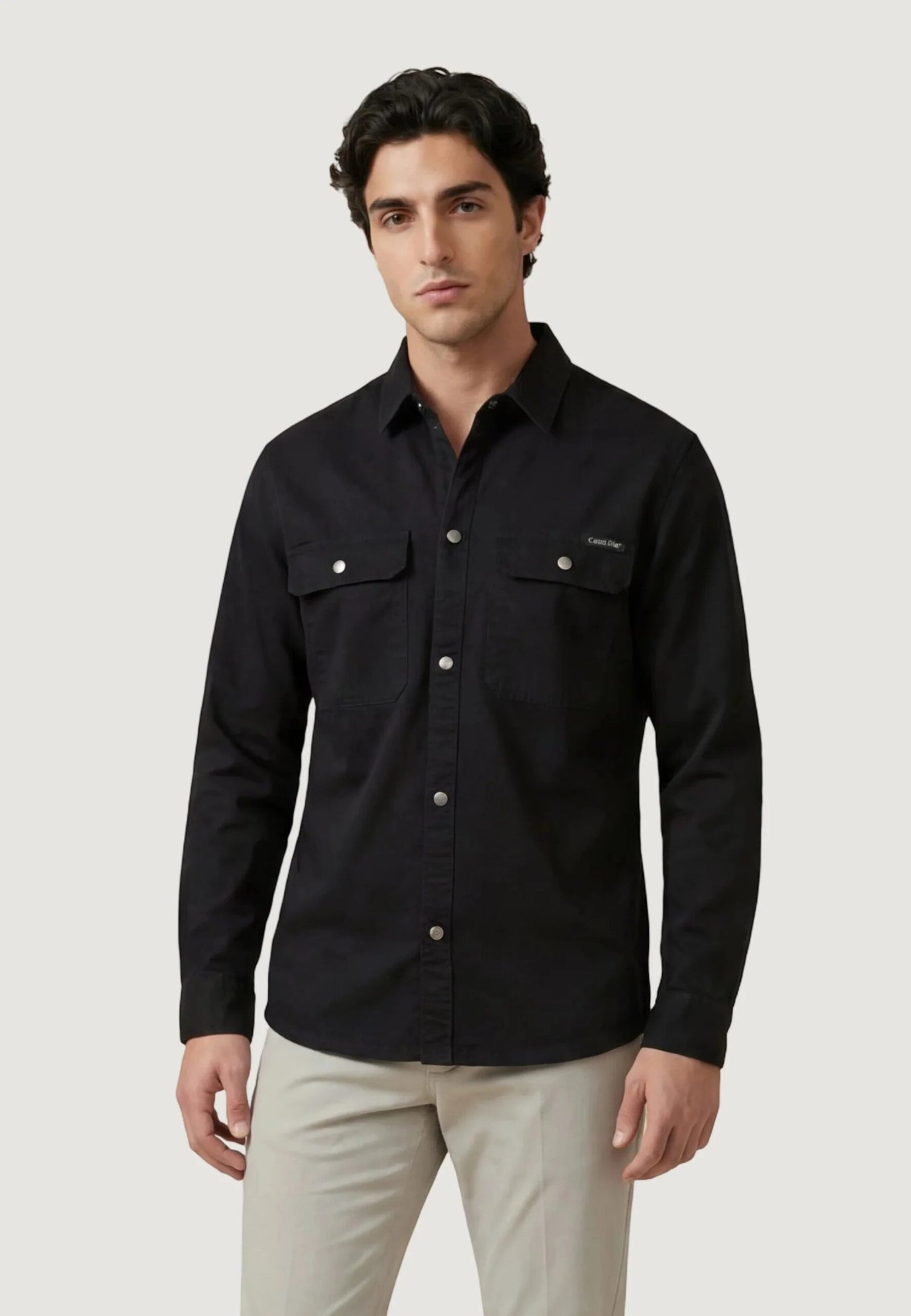 Calvin Klein Jeans miesten paitatakki LS Utility Relaxed Overshirt, musta