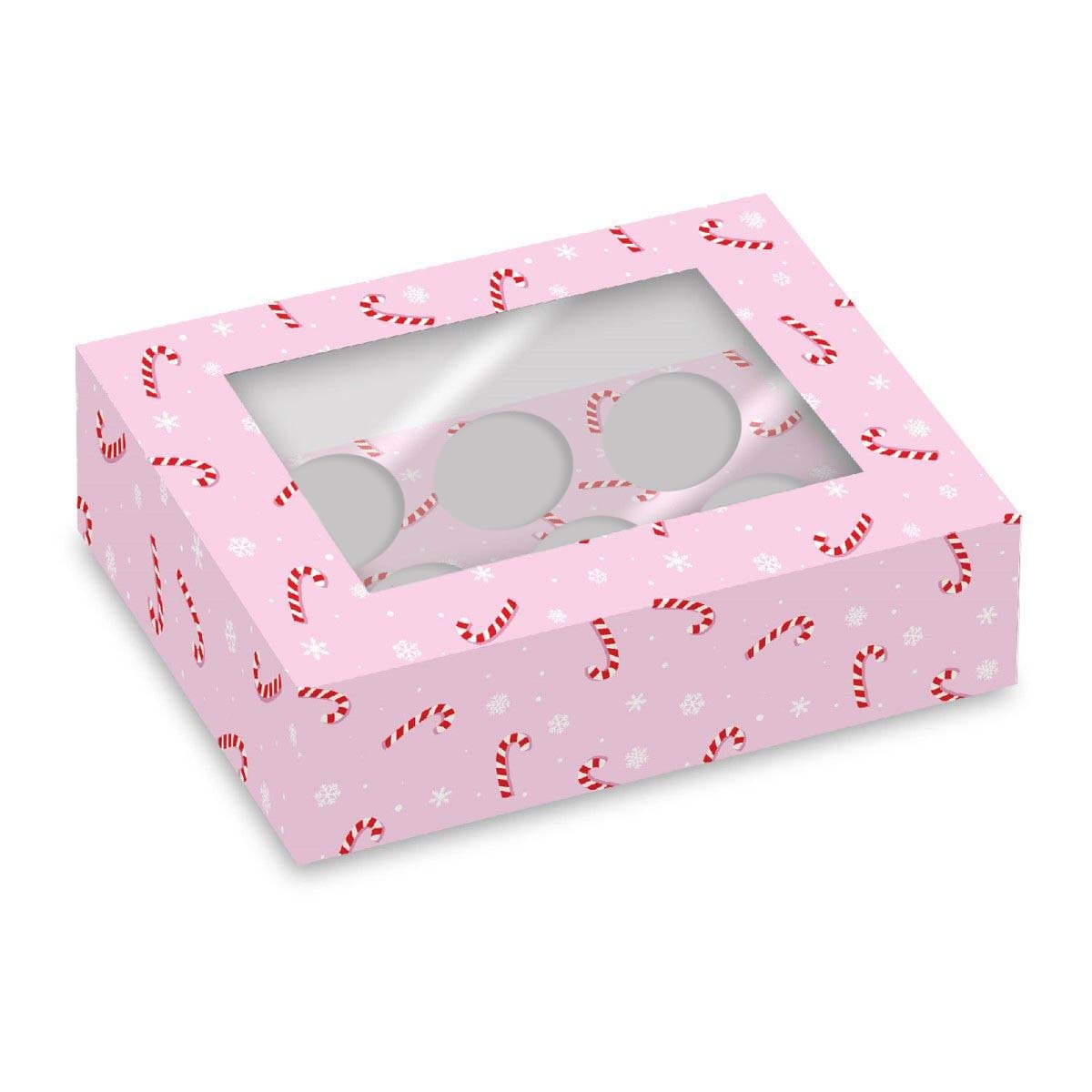 Muffinilaatikko karkkikeppikuvio, 6:lle muffinille, 2 laatikkoa