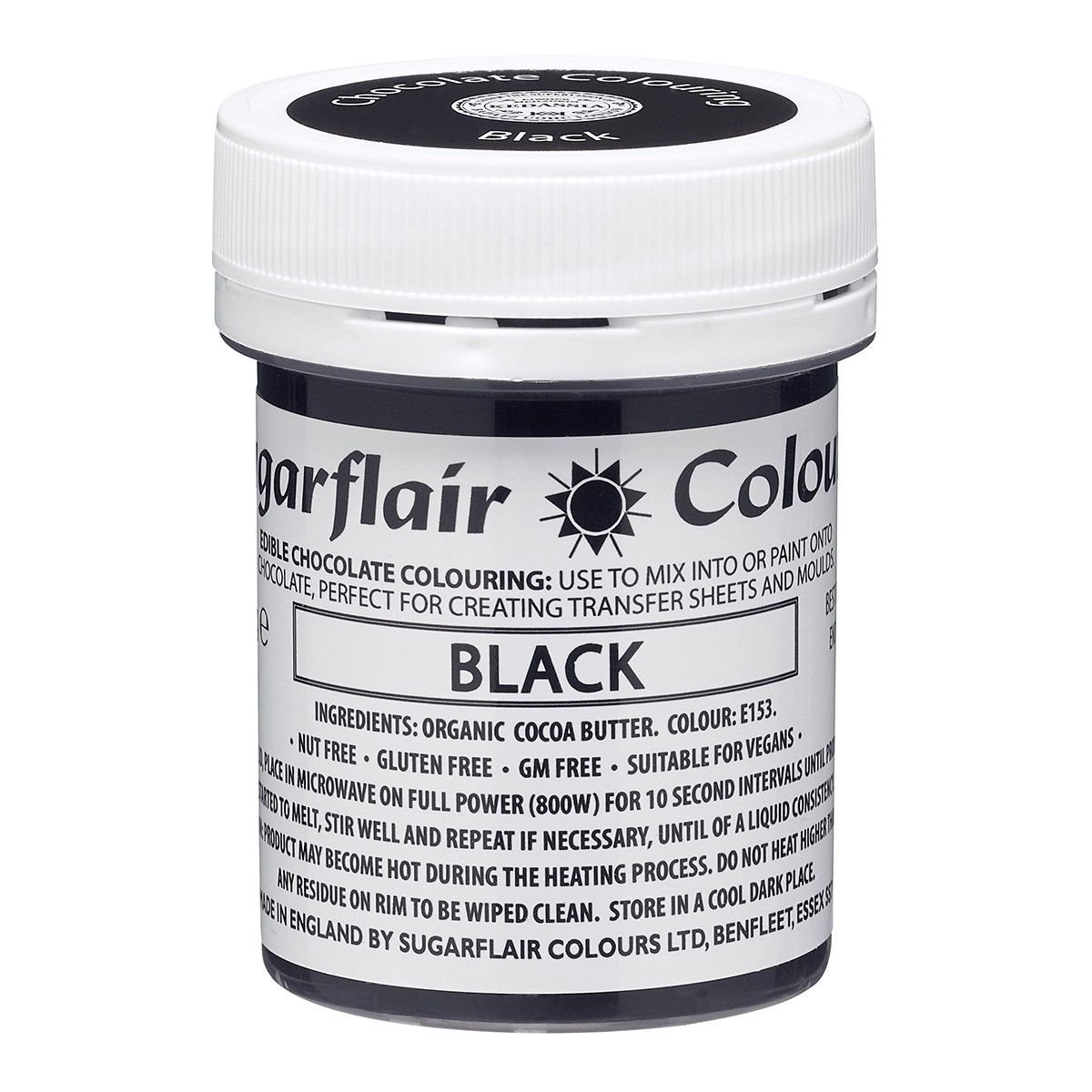 Suklaaväri Sugarflair Chocolate Paint - Musta, 35g