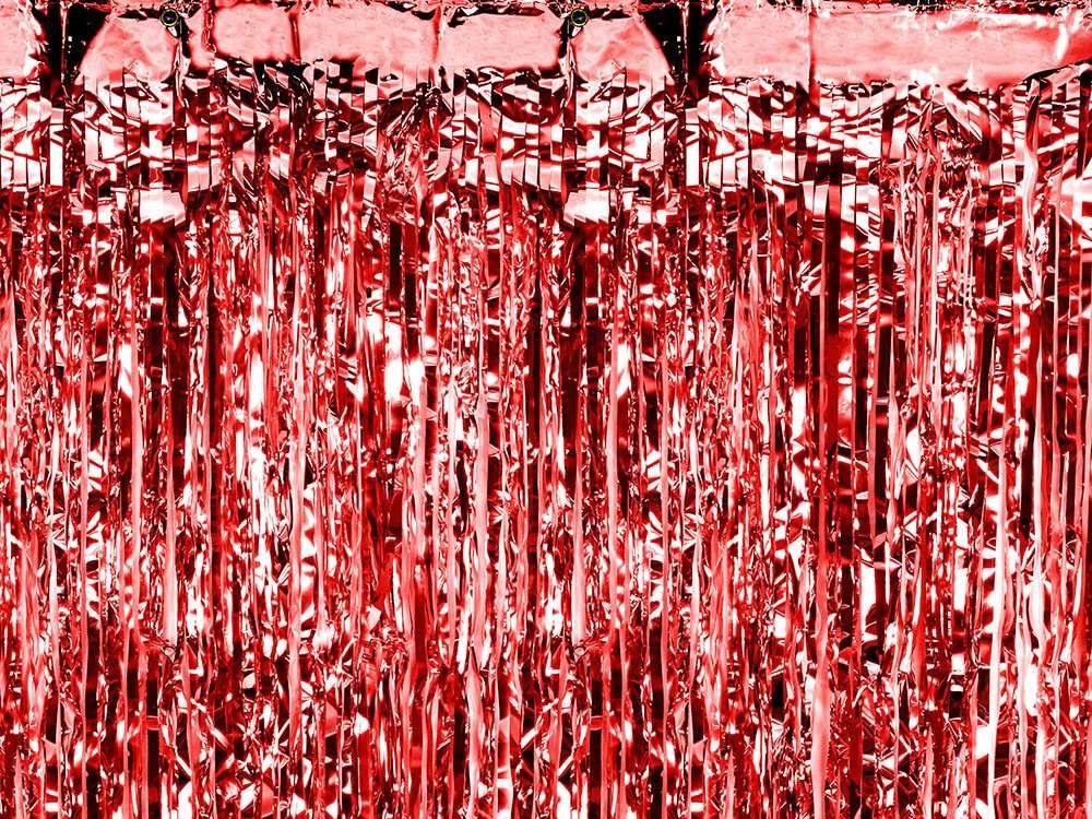 Taustaverho metallinpunainen 90 x 250 cm