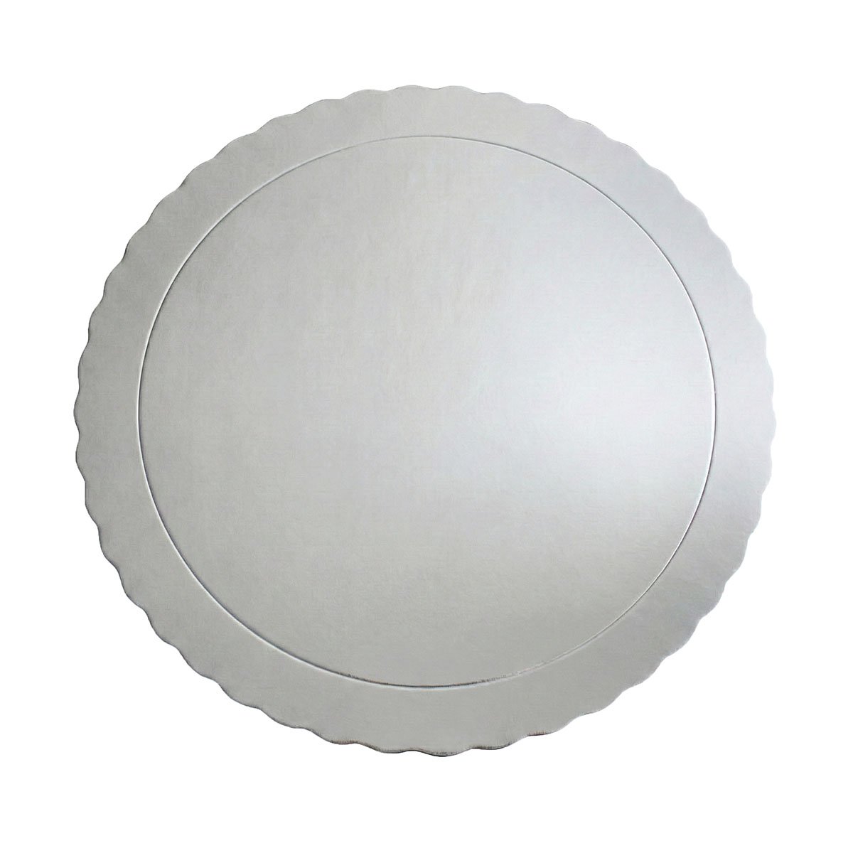 Kakkualusta aaltoreuna - Hopea, 25 cm