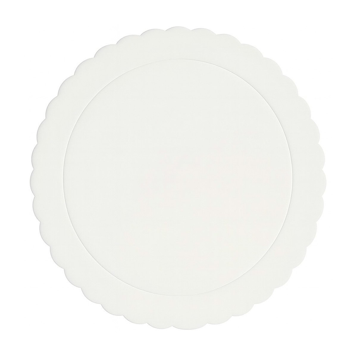 Kakkualusta aaltoreuna - Valkoinen, 25 cm