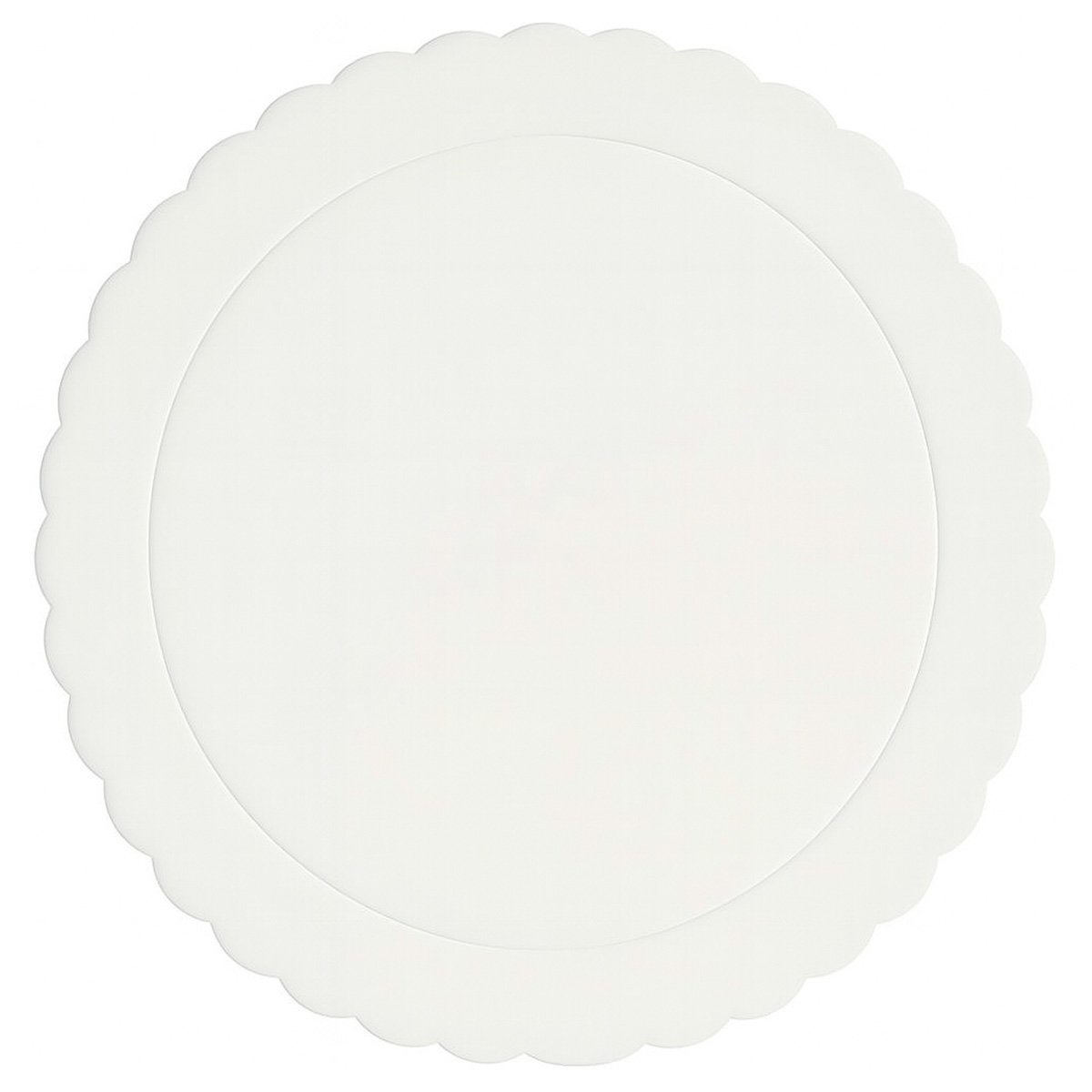 Kakkualusta aaltoreuna - Valkoinen, 30 cm