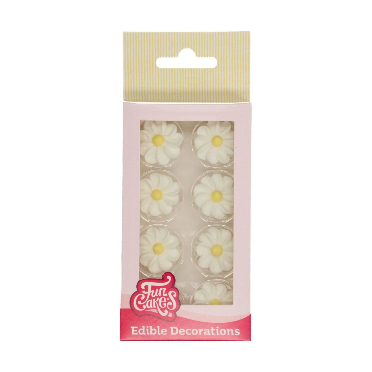 Sokerikoristeet - White Daisies, 16 kpl