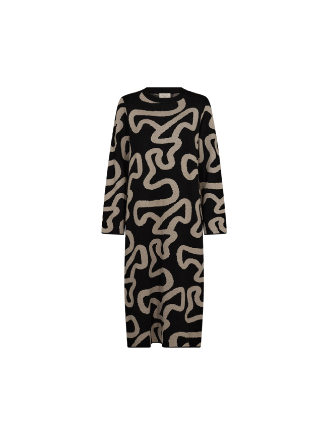 Freequent Naisten Mekko, ANI DRESS Musta Kuosi