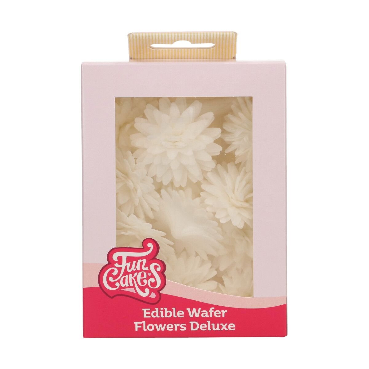 FunCakes Syötävä vohvelikukka - Pompomi / Päivänkakkara, valkoinen, 12kpl