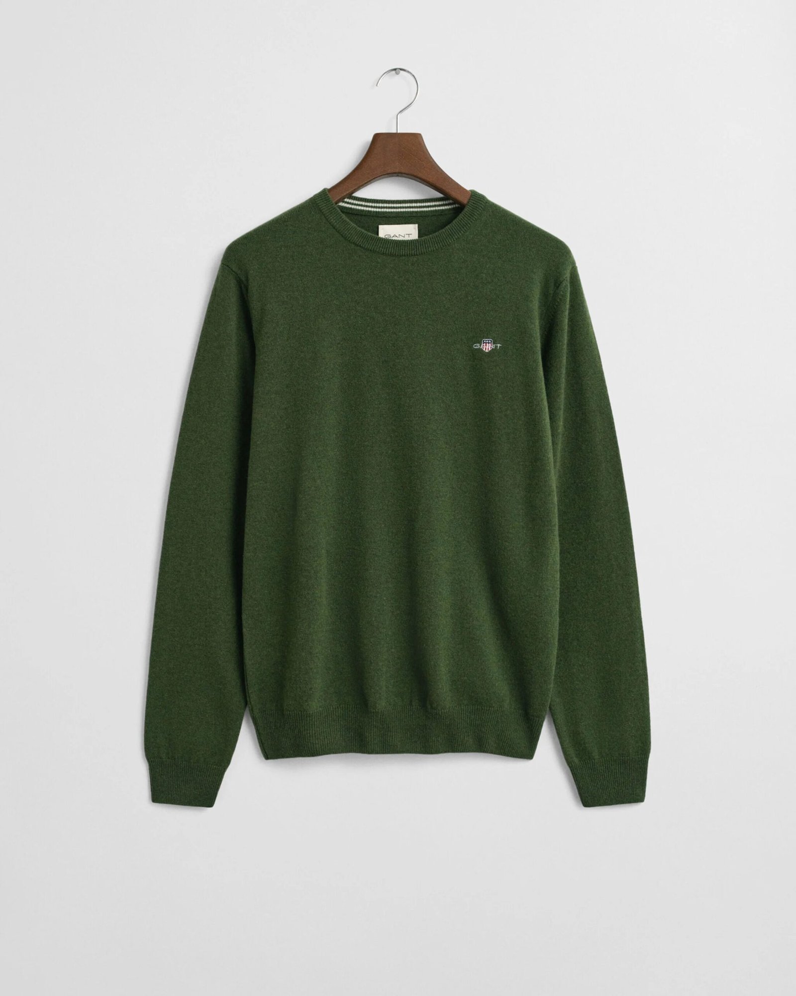 Gant Miesten Neulepaita, SUPERFINE LAMBSWOOL C-NECK Tummanvihreä