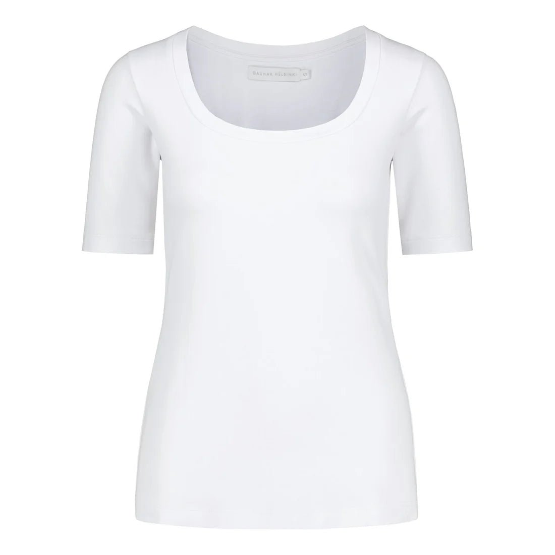 Gauhar naisten paita, SQUARE NECKLINE T-SHIRT WHITE Valkoinen