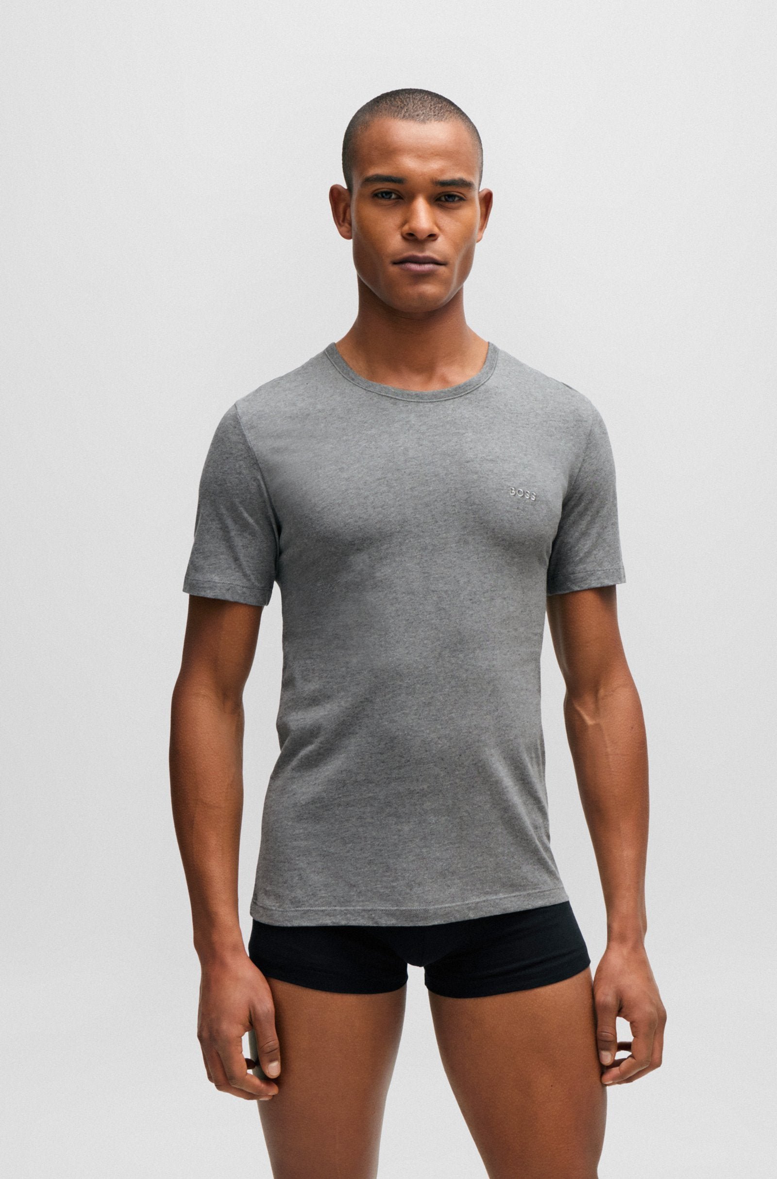 Hugo Boss Miesten T-Paita T Shirt Rn  Keskiharmaa