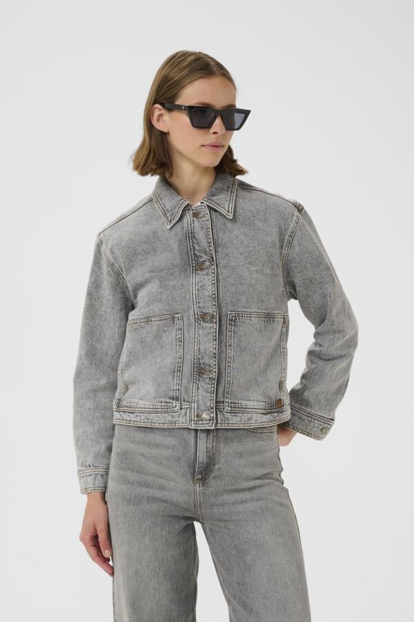 Inwear naisten farkkutakki, NANASIW DENIM JACKET Lgt.Grey Wash Denim