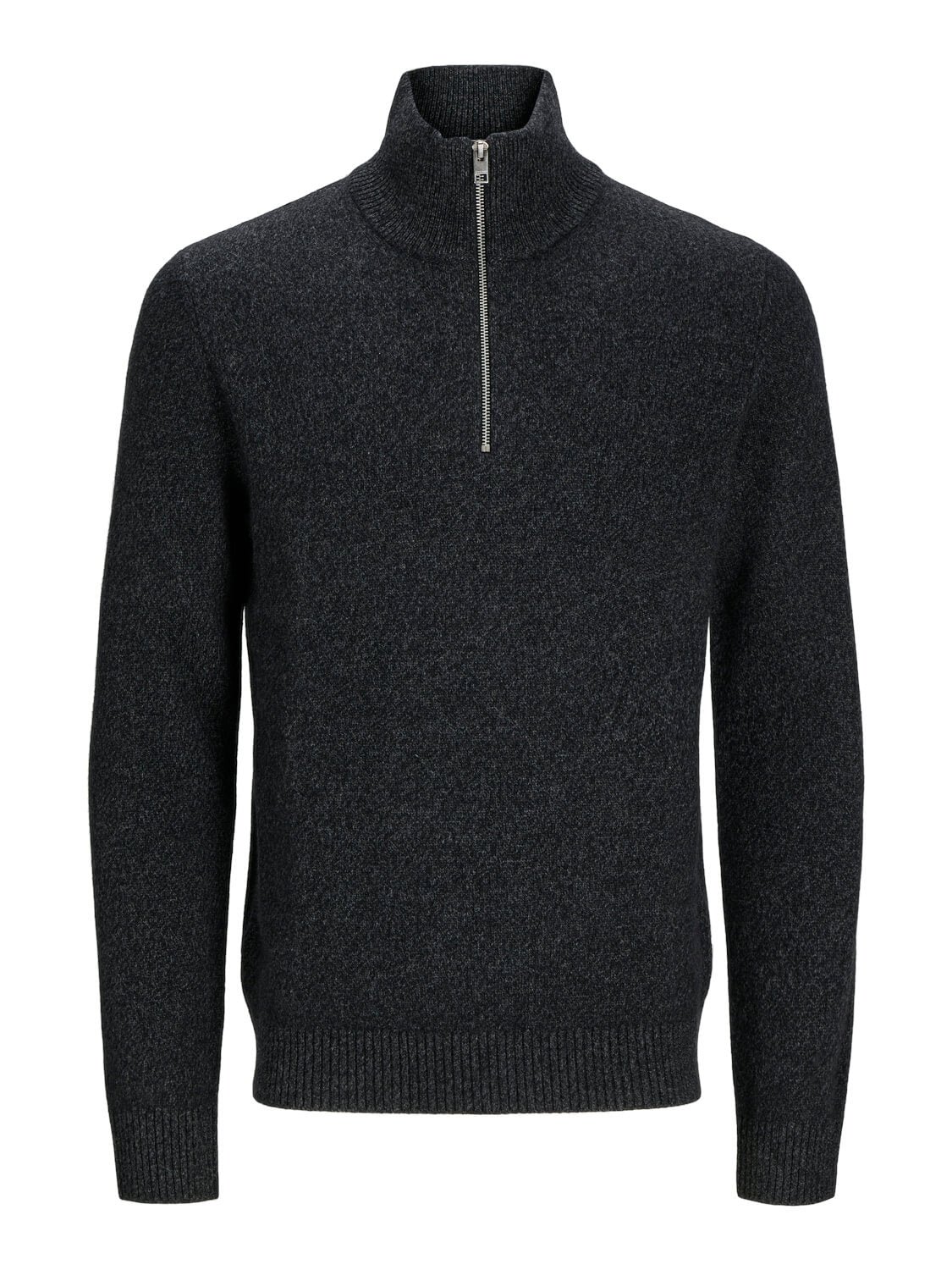 Jack and Jones junior neulepusero, JPRCCLAMBSWOOL KNIT HALF ZIP Musta
