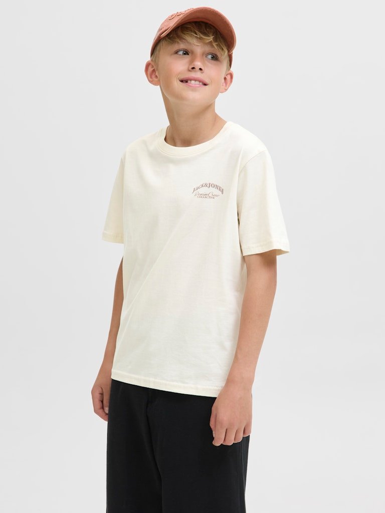 Jack and jones junior t-paita, JJEBRANDES RELAXED TEE SS NOOS JNR Luonnonvalkoinen
