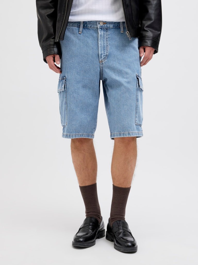 Jack and Jones miesten farkkushortsit, JJIBILL JJWIDE SHORTS Light Blue Denim