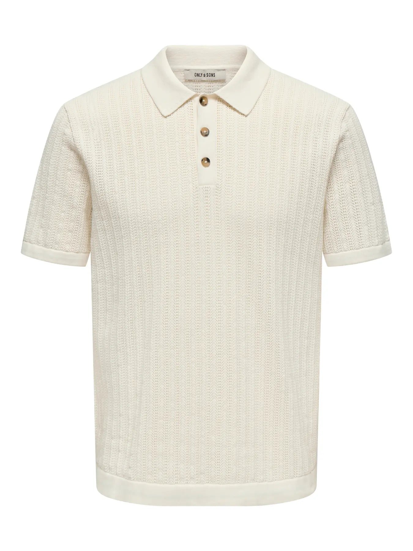 Only and Sons miesten paita ONSMOON REG 12 SS Polo Knit, Egret