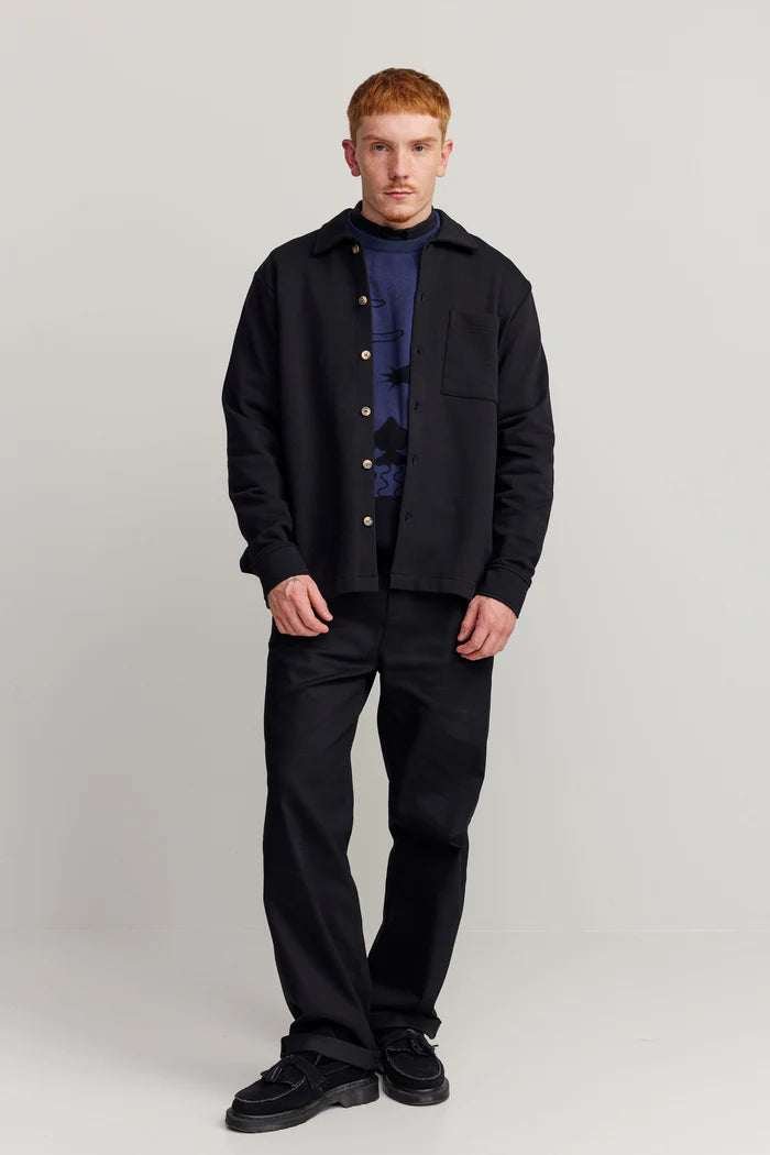Makia miesten PAITATAKKI, PROCESS OVERSHIRT HEAVY JERSEY Musta