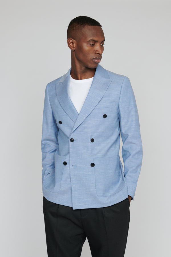 MATINIQUE miesten bleiseri, MAGARET DOUBLE BREASTED BLAZER Chambray Blue
