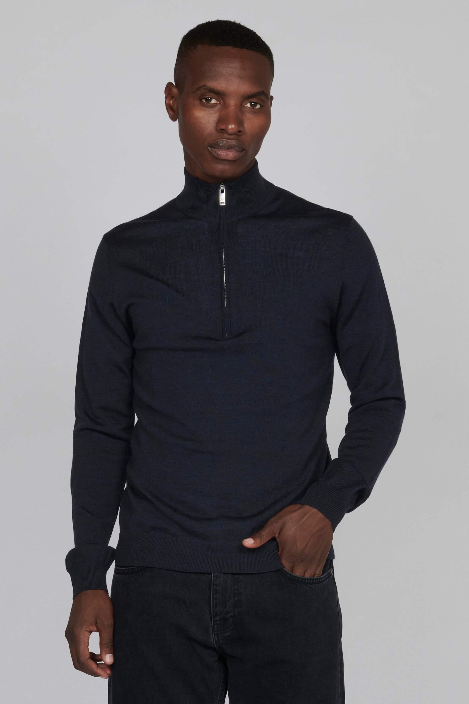 MATINIQUE miesten neule, MASON HALF ZIP MERINO Tummansininen